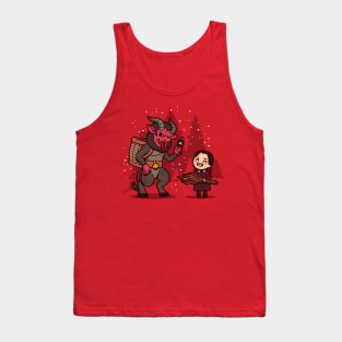 Funny Christmas Cute Merry Krampus  Winter Mashup Cartoon Tank Top